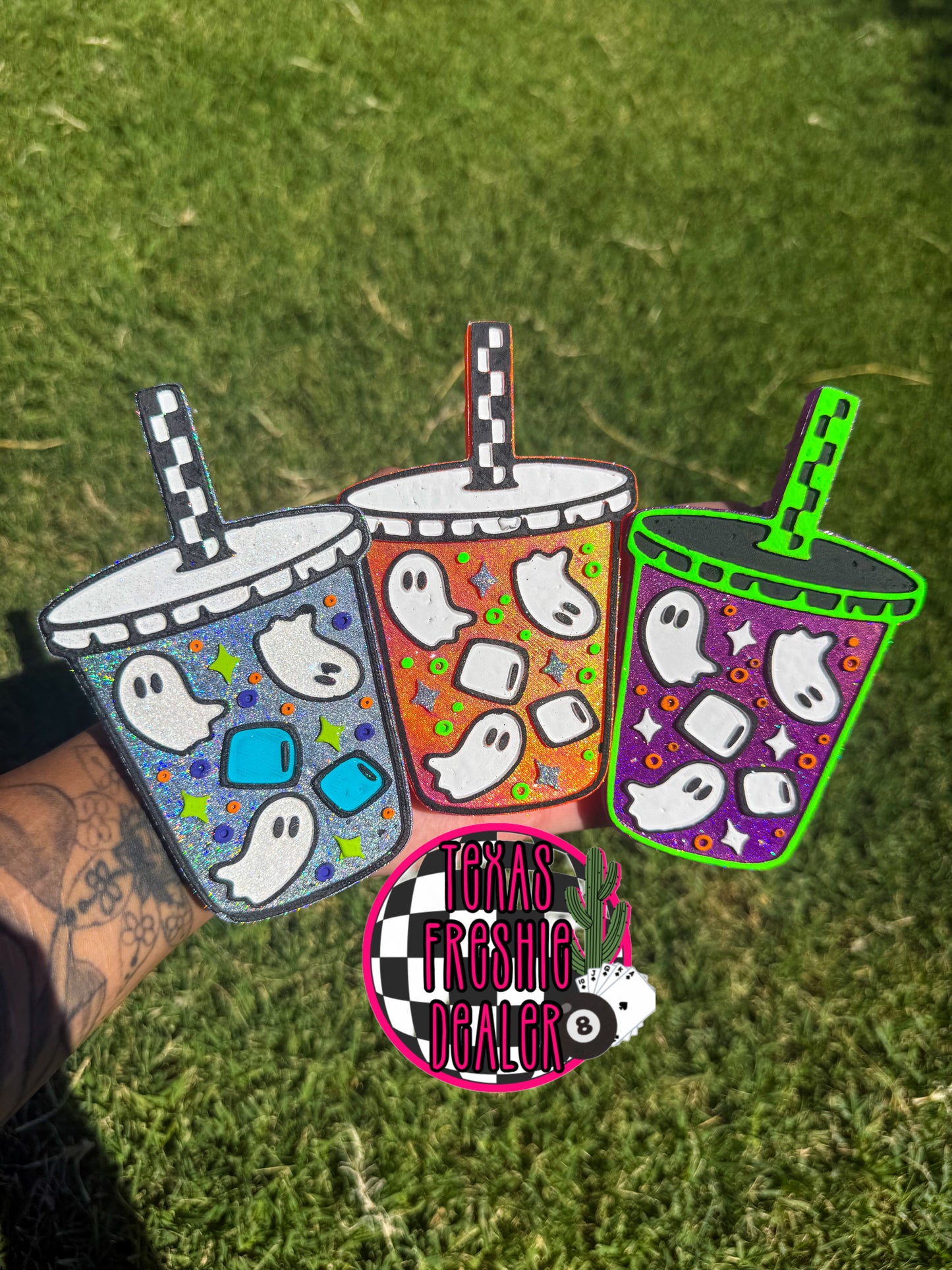 Checker Straw Ghost Drink