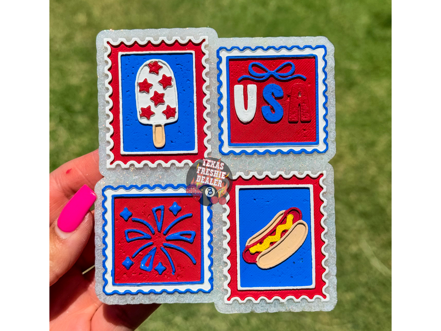 Fourth of July Stamp Collage