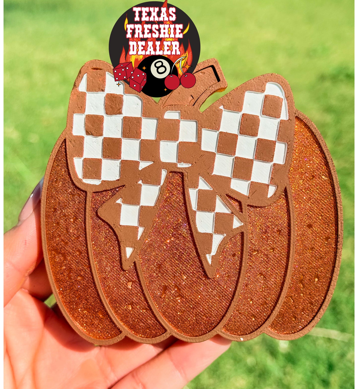 Checker Bow Pumpkin
